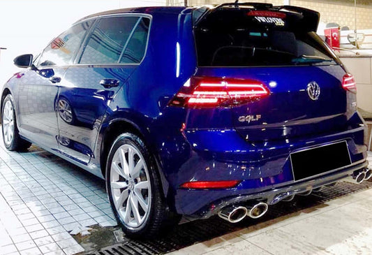 DPT V-1 rear diffuser (2017-2019, gloss black) for Volkswagen Golf 7/E-Golf - image 1
