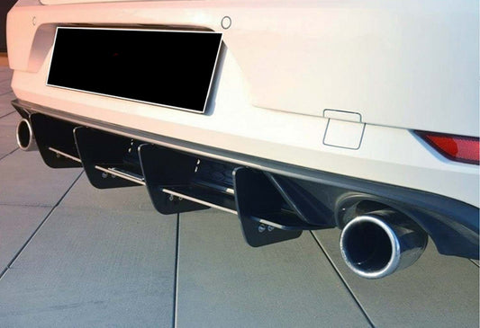 Rear diffuser DPT V-2 (for GTI, 2017-2019, matte black) for Volkswagen Golf 7/E-Golf - image 1