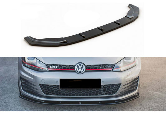 Front Lip DPT V-1 (for GTI, 2012-2017, Gloss Black) for Volkswagen Golf 7/E-Golf 2012-2020 - image 1