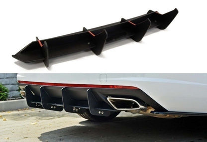 Rear Diffuser DPT V-5 (SD, Matte Black) for Skoda Octavia III A7 2013-2019 - image 1
