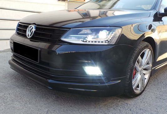 Front Lip DPT V-1 (2014-2018, Gloss Black) for Volkswagen Jetta 2011-2018 - image 1