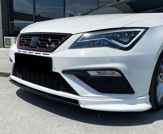 Front Lip DPT V-3 (2013-2016, Gloss Black) for Seat Leon 2013-2020 - image 1