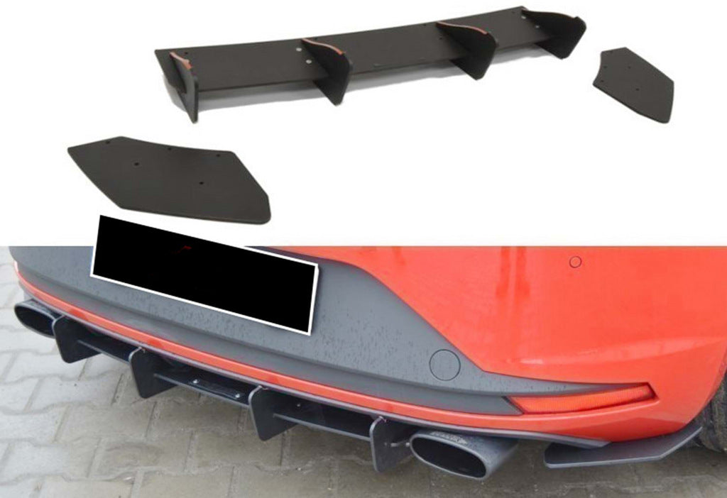 Rear Diffuser DPT V-6 (2013-2016, Gloss Black) for Seat Leon 2013-2020 - image 1