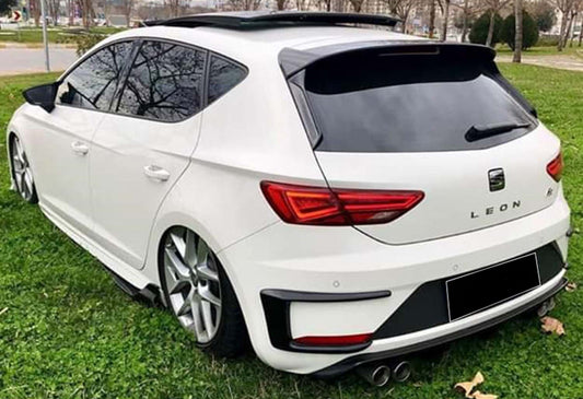 Rear bumper extensions DPT (2017-2020, 2pcs, gloss black) for Seat Leon 2013-2020 - image 1