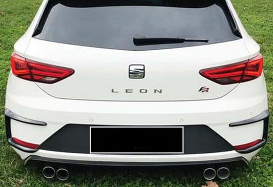 Rear bumper extensions DPT (2017-2020, 2pcs, gloss black) for Seat Leon 2013-2020 - image 2