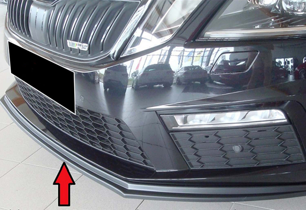 Front Lip DPT V-2 (2017-2019 RS, Gloss Black) for Skoda Octavia III A7 2013-2019 - image 1