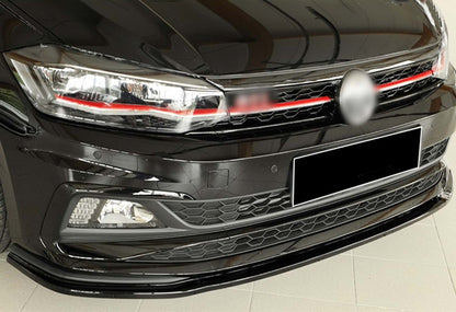 Front Lip DPT V-1 (for GTI, Gloss Black) for Volkswagen Polo 2017- - image 1