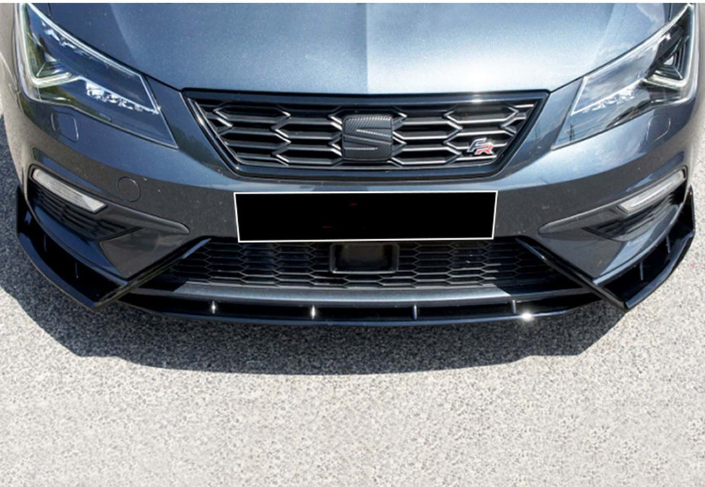 Front Lip DPT V-3 (2017-2020, Gloss Black) for Seat Leon 2013-2020 - image 1