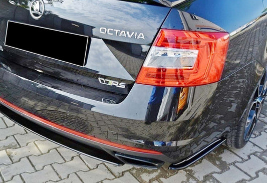 DPT V-1 rear diffuser (SD, gloss black) for Skoda Octavia III A7 2013-2019 - image 2