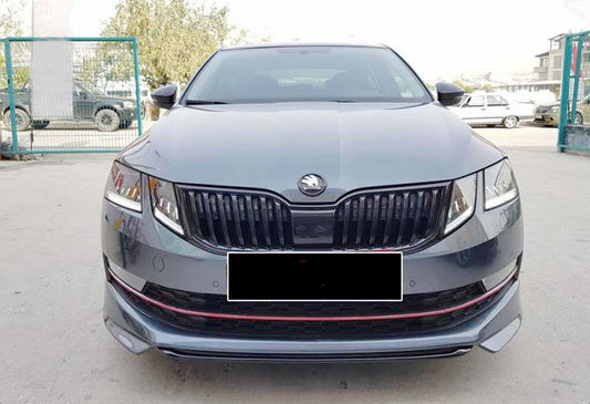 Front lip DPT V-1 (2017-2019, primed) for Skoda Octavia III A7 2013-2019 - image 1