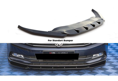 Front Lip DPT V-1 (2015-2019, Gloss Black) for Volkswagen Passat B8 2015-2023 - image 1
