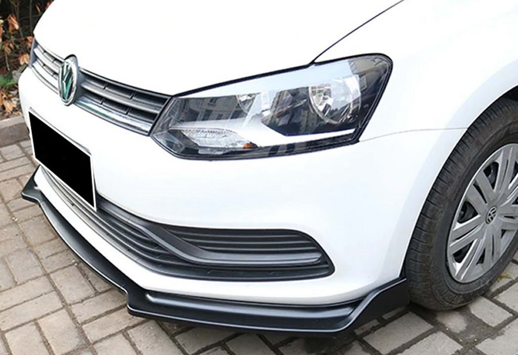 Front Lip DPT V-2 (Gloss Black) for Volkswagen Polo 2010-2017 - image 1