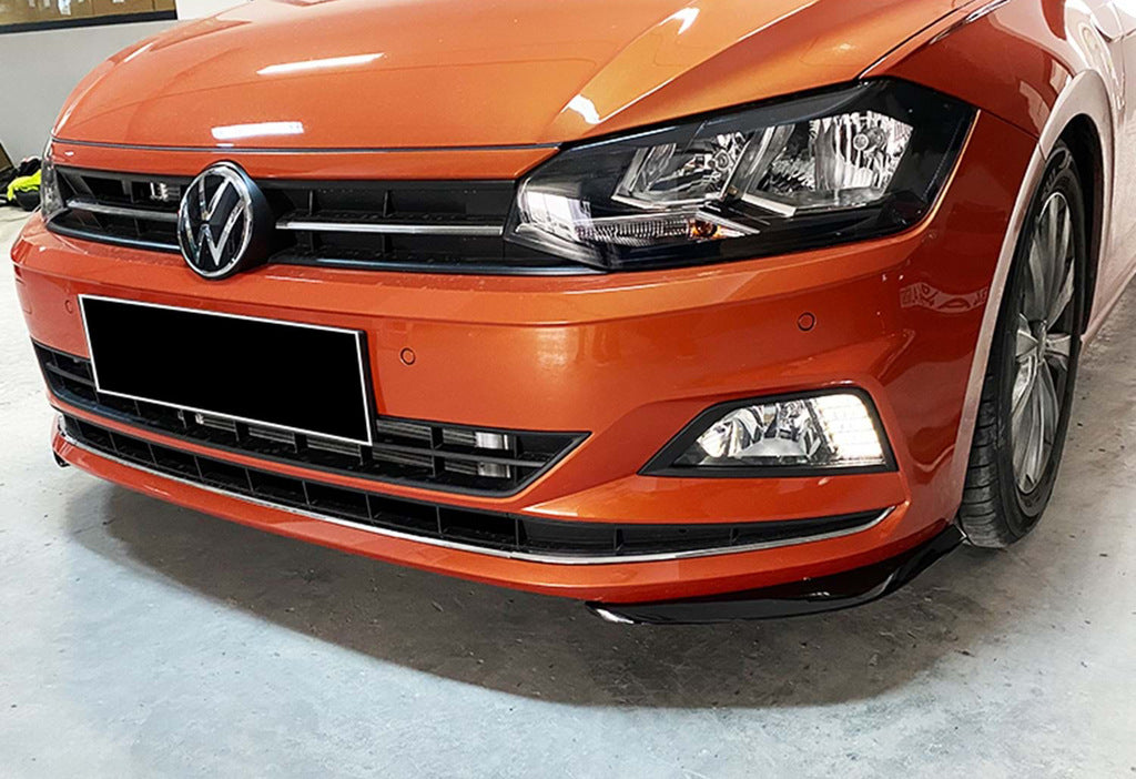 Front Lip DPT V-2 (Gloss Black) for Volkswagen Polo 2017- - image 1
