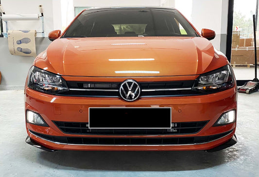 Front Lip DPT V-2 (Gloss Black) for Volkswagen Polo 2017- - image 2