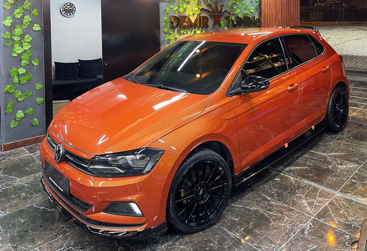Front Lip DPT V-1 (Gloss Black) for Volkswagen Polo 2017- - image 1