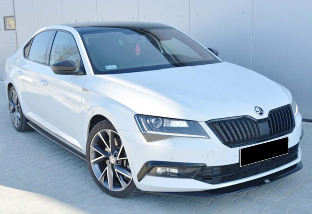 Front bumper lip DPT V-4 (2015-2020, Gloss Black) for Skoda Superb 2015-2024 - image 1