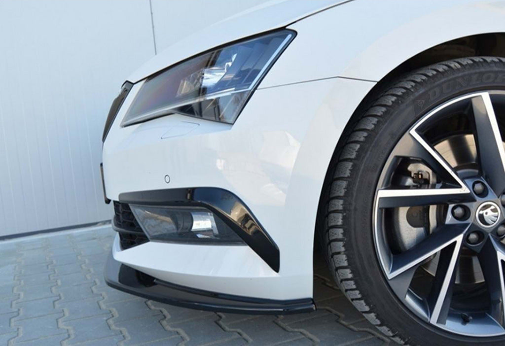 Front bumper lip DPT V-4 (2015-2020, Gloss Black) for Skoda Superb 2015-2024 - image 3