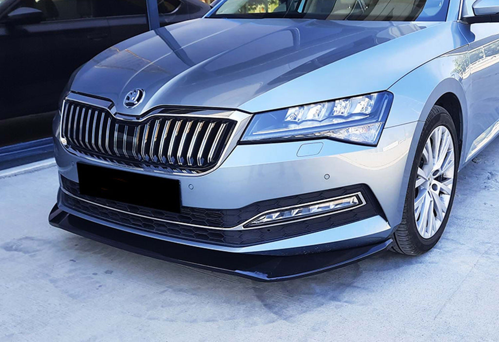 DPT V-3 front lip (2015-2020, gloss black) for Skoda Superb 2015-2024 - image 1