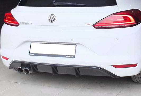 Rear Diffuser DPT V-5 (2014-2017, Gloss Black) for Volkswagen Scirocco 2008-2017 - image 1