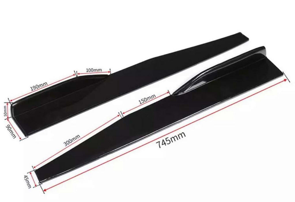 Universal Side Skirt Extensions DPT Aero Black (Gloss Black) - image 8