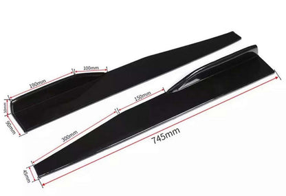 Universal Side Skirt Extensions DPT Aero Black (Gloss Black) - image 8
