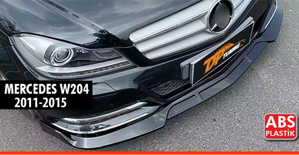 Front Bumper Lip DPT V1 (2011-2015, Gloss Black) for Mercedes C-class W204 2007-2015 - image 1