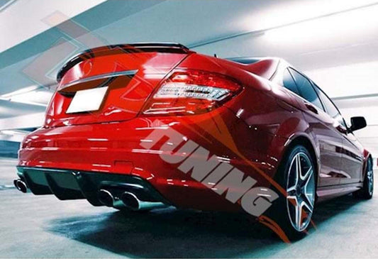 DPT rear diffuser (2007-2011, for AMG SD, gloss black) for Mercedes C-class W204 2007-2015 - image 2