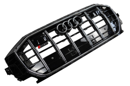 SQ-Style Front Grille (2018-2023, Black with Chrome) for Audi Q8 2018- - image 18