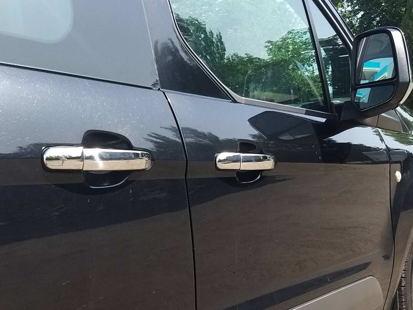 Chrome Door Handle Covers (4 pcs, Stainless Steel) for Ford Connect 2014-2021 - image 1