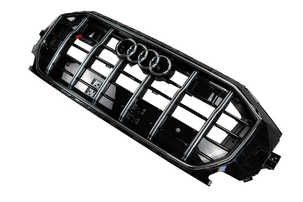 SQ-Style Front Grille (2018-2023, Black with Chrome) for Audi Q8 2018- - image 19