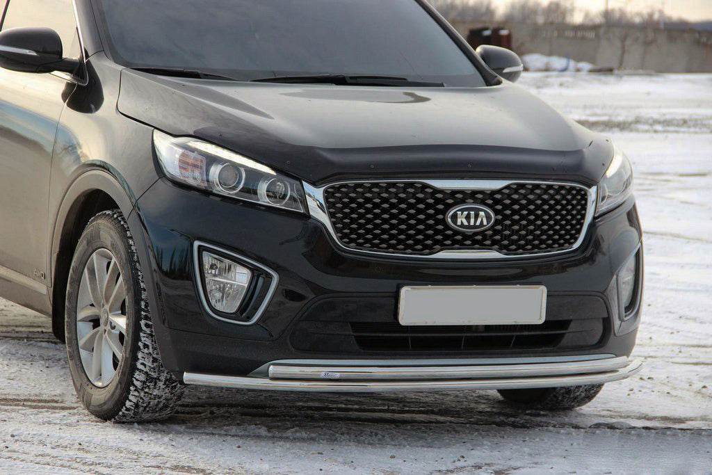 Front protection ST014 60 / 42mm (stainless steel) for Kia Sorento III UM 2014-2020 - Reelken Auto