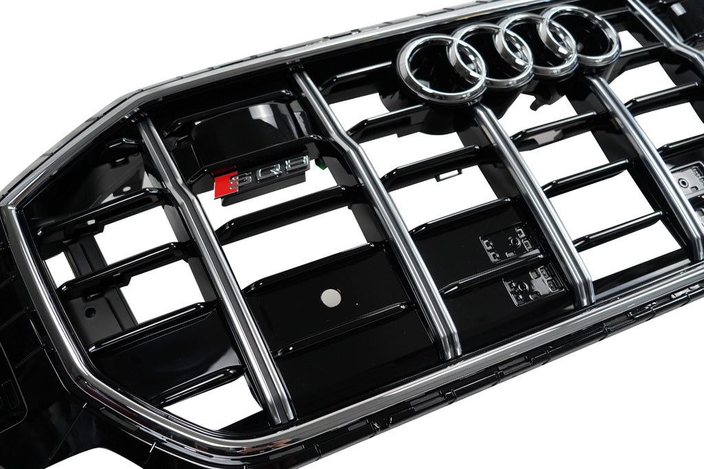 SQ-Style Front Grille (2018-2023, Black with Chrome) for Audi Q8 2018- - image 20