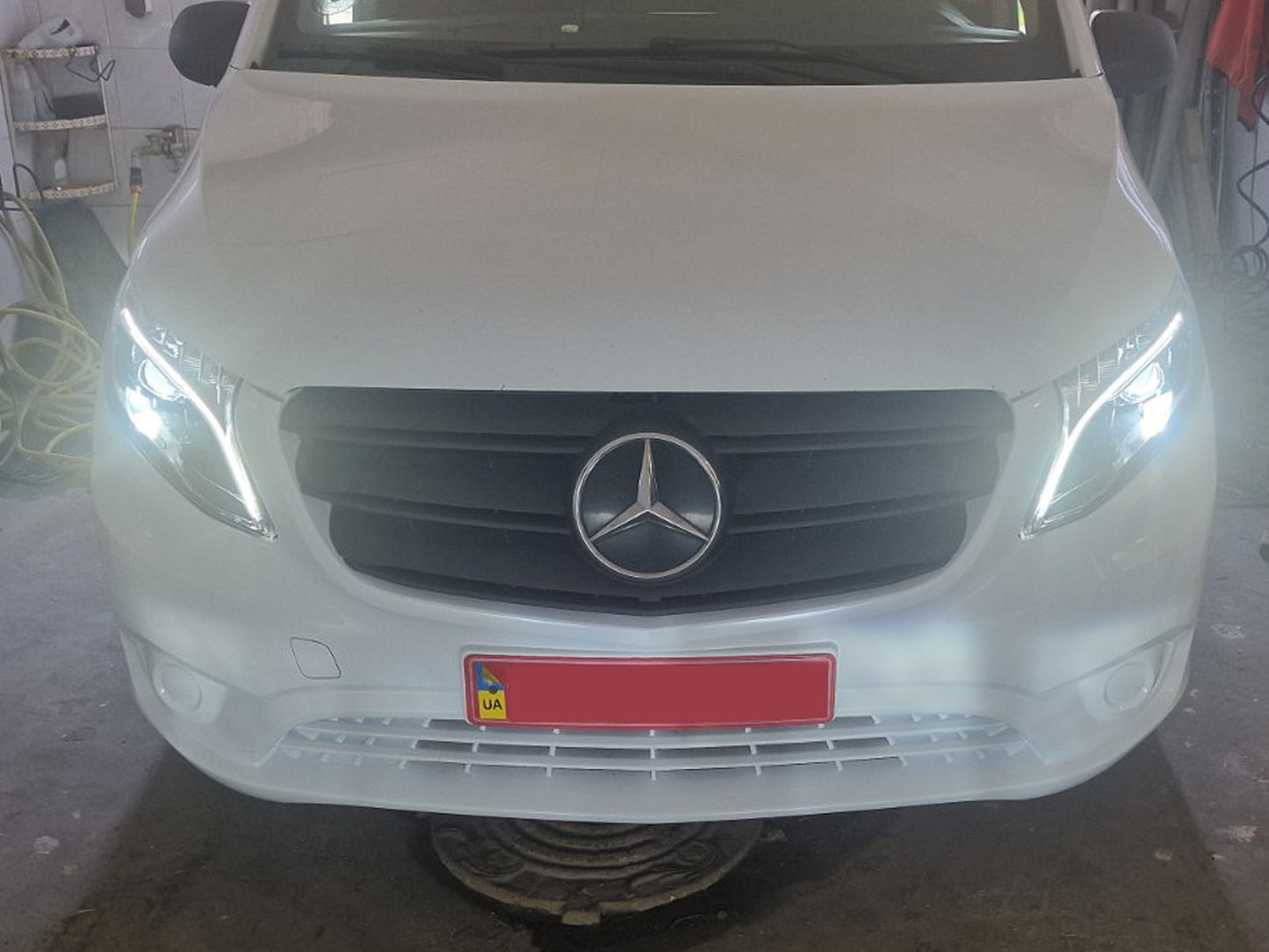 Front headlights V-Class design LED (for Vito, set of 2) for Mercedes Vito/V-class W447 2014- - image 4