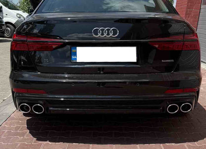 Rear Diffuser with Tips S-Style (for S / S-Line) for Audi A6 C8 2018- - image 1