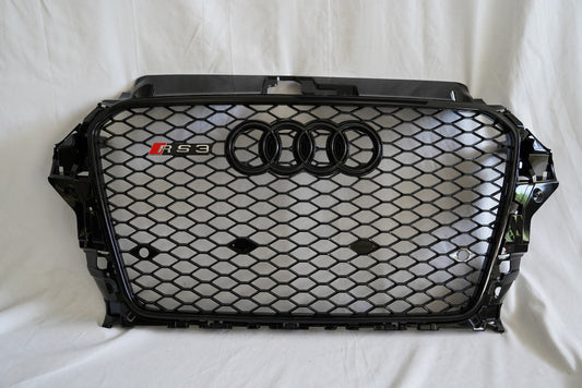 RS-style front grille (2012-2016, black) for Audi A3 2012-2020 - image 2