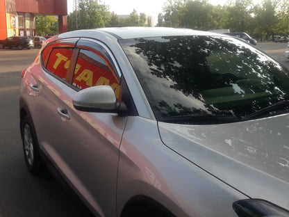 Window Deflectors with Chrome Trim Niken Luxury (4 pcs) for Hyundai Tucson TL 2016-2021 - image 3