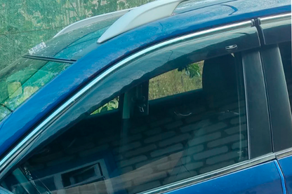 Window deflectors with chrome trim (4 pcs, HIC) for Nissan X-trail T32/Rogue 2014-2021 - image 2