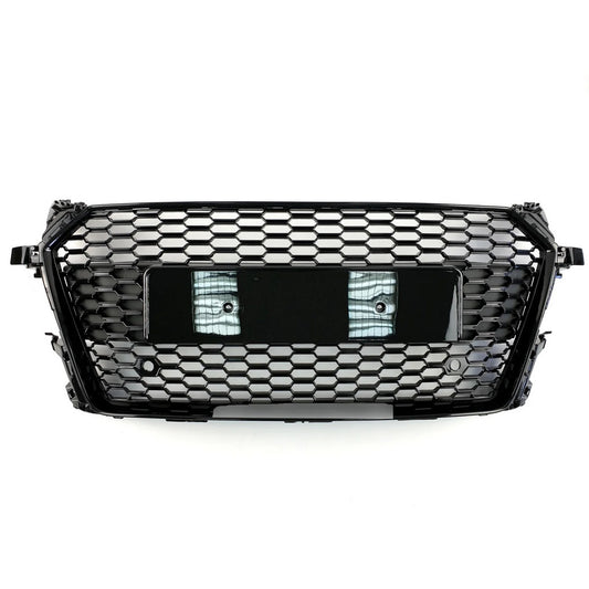 RS-style V-2 front grille (2014-2020, black) for Audi TT 2014-2023 - image 1