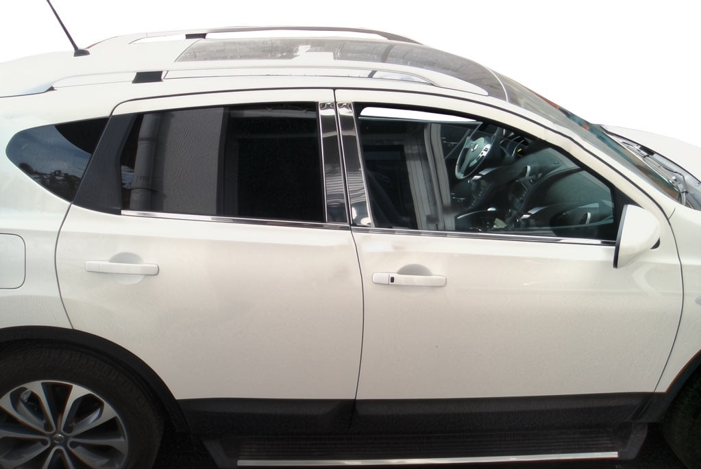 Chrome Door Pillar Covers (4 pcs, Stainless Steel) for Nissan Qashqai 2010-2014 - image 2