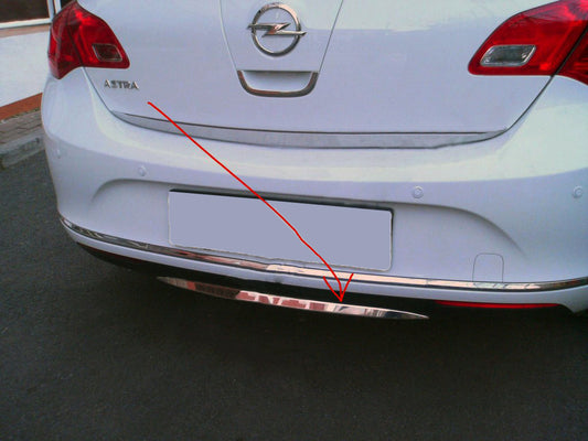 Rear bumper trim stainless steel for Opel Astra J 2009-2015 - image 1