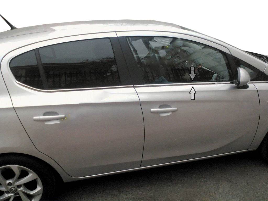 Edging glass (6 PCs, stainless steel) for Opel Corsa E 2015-2019 - Reelken Auto