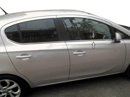 Edging glass (6 PCs, stainless steel) for Opel Corsa E 2015-2019 - Reelken Auto
