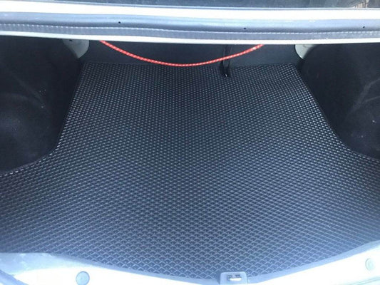 Trunk mat (EVA, Black) for Renault Logan II 2013-2022 - Reelken Auto