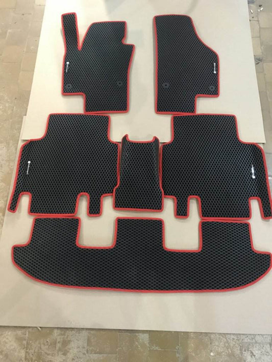 Polyurethane mats (3 rows, EVA, black) for Volkswagen Sharan 2010↗ - Reelken Auto