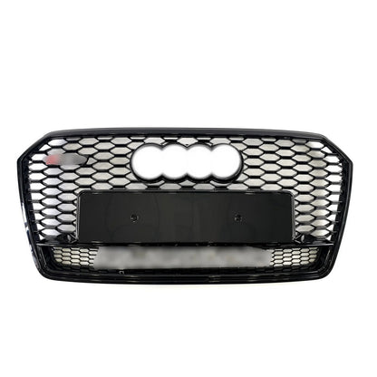 Front Grille RS-Style with Quattro Emblem (2015-2018, black) for Audi A7 2010-2018 - image 3