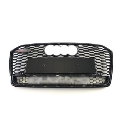 Front Grille RS-Style with Quattro Emblem (2015-2018, black) for Audi A7 2010-2018 - image 2