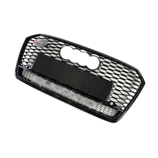 Front Grille RS-Style with Quattro Emblem (2015-2018, black) for Audi A7 2010-2018 - image 1
