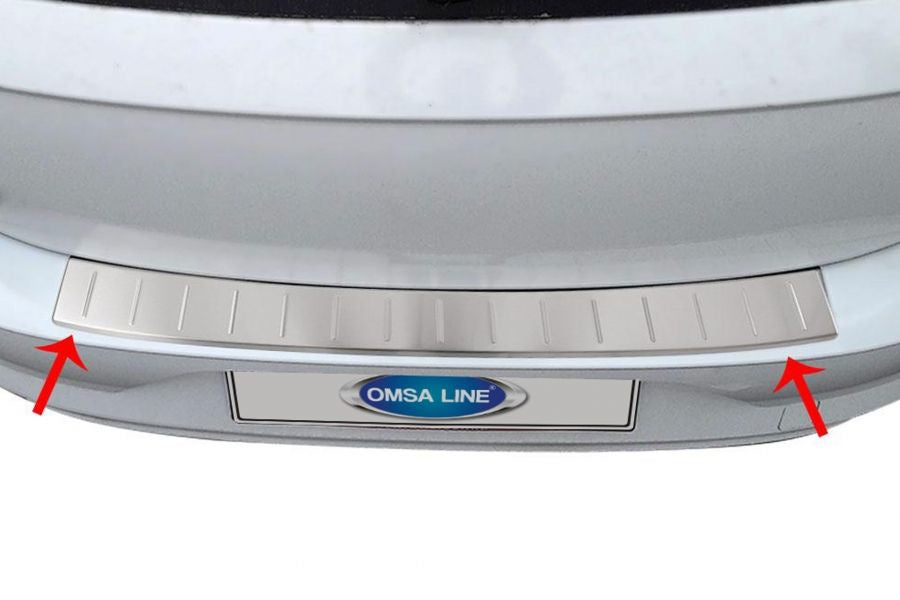 Rear Bumper Protector OmsaLine (HB, Stainless Steel) for Volkswagen Polo 2017- - image 1