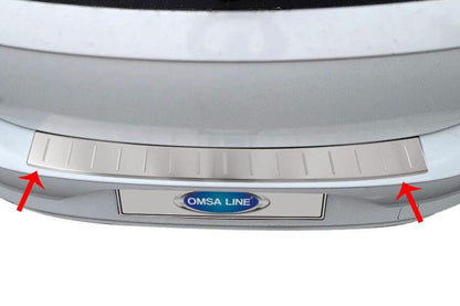 Rear Bumper Protector OmsaLine (HB, Stainless Steel) for Volkswagen Polo 2017- - image 1