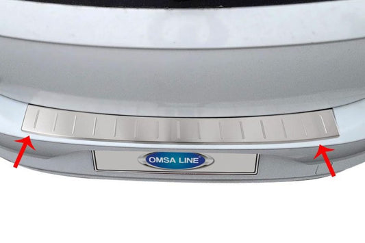 Rear Bumper Protector OmsaLine (HB, Stainless Steel) for Volkswagen Polo 2017- - image 1